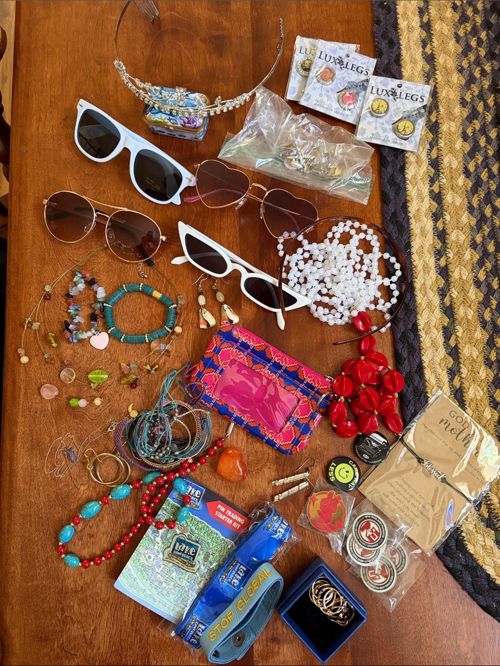 Jewelry Accessory Bundle, earrings, bracelets, necklaces, sunglasses, tiara